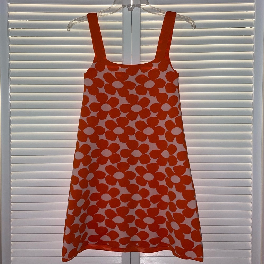 Zara Orange and White Floral Mini Dress